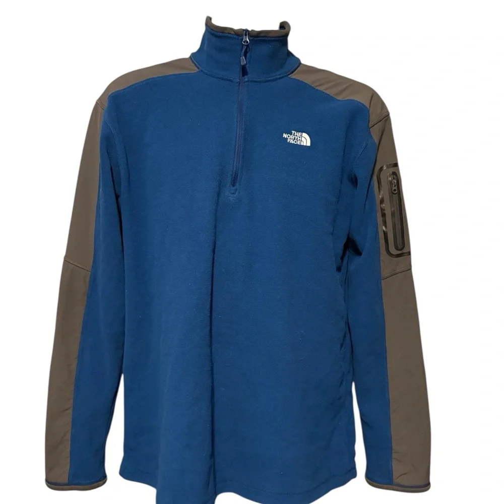 The North Face Men’s Blue 1/4 Zip Mock Neck Fleece Shirt/Jacket Large